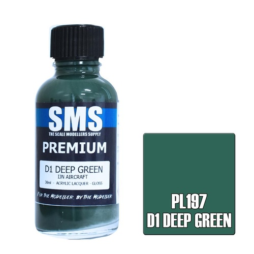 Premium Acrylic Lacquer D1 DEEP GREEN 30ml PL197