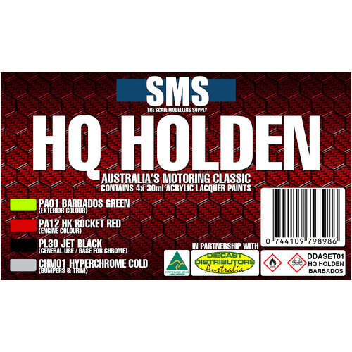 HQ HOLDEN COLOUR SET#1 - BARBADOS GREEN DDASET01